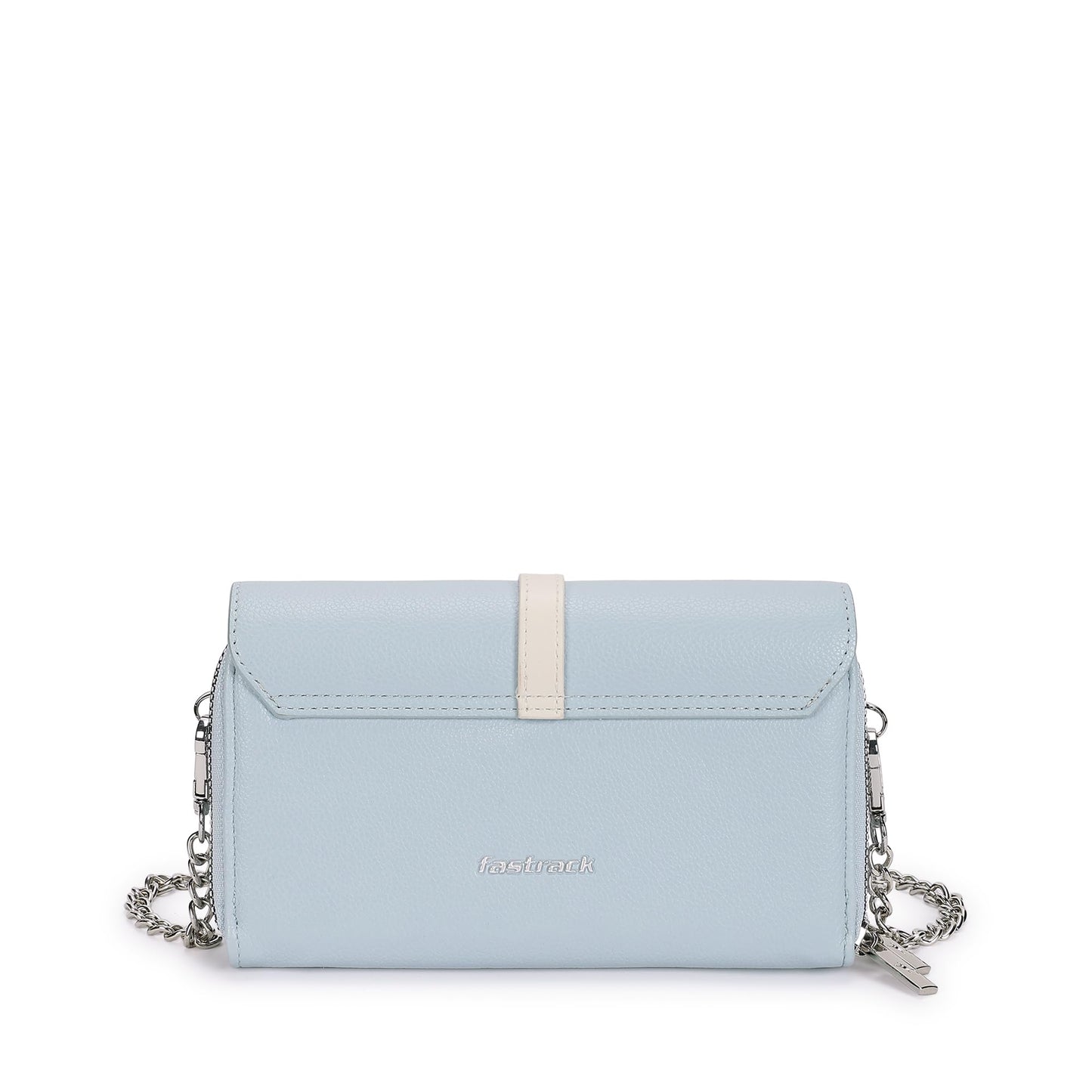 Fastrack Color-Blocked Sling Bag for Women | Faux Leather Crossbody with Zippered Compartment, Chain Strap and Lightweight Build | Compact Everyday Bag for Travel, College and Casual Outfits