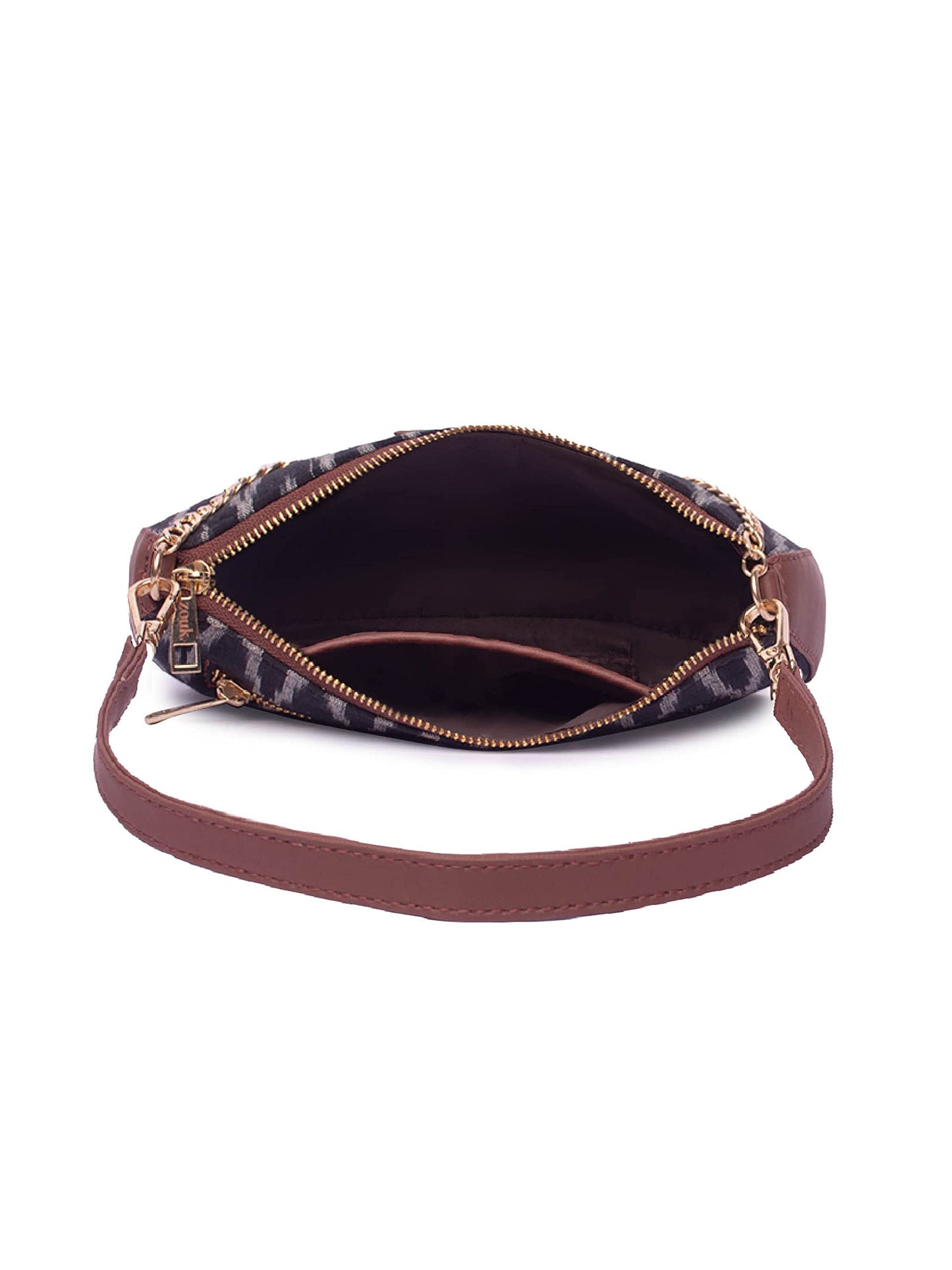 ZOUK Baguette Bag | Crossbody Bags for Women | Women's Handbags | Stylish Sling Bag for Woman | Vegan Leather Evening Bag | Travel & Office Use | Purse and Wallet | Ikat Wave Print