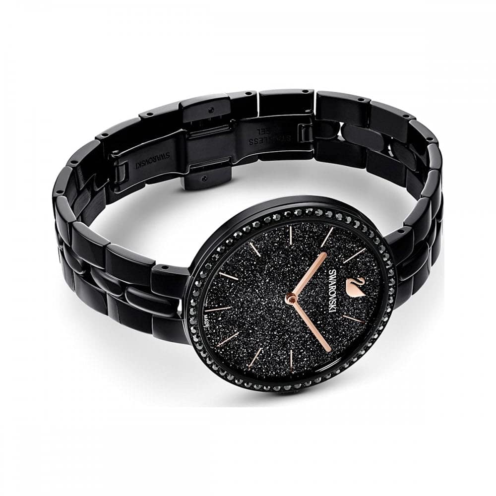 SWAROVSKI Stainless Steel Round Black Dial Women'S Analog Watch 5547646