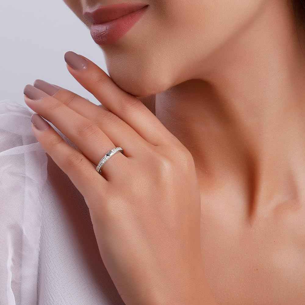 GIVA 925 Silver Zircon Love Island Ring| Best Gift for Girlfriend, Women & Girls | With Certificate & 6 Months Warranty