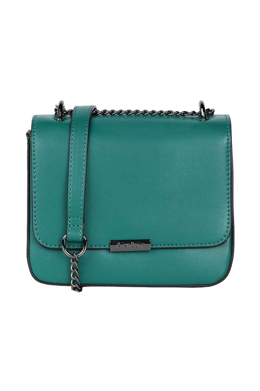 Allen Solly Women's Solid Sling Bag,Teal