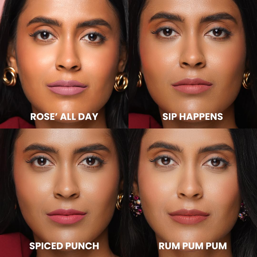 Typsy Beauty Liquid Lipstick Set of 3 | 12 Hr Stay Creamy Matte Formula | On and Off's Best shades | Smudge & Transfer Proof | Vegan | 4 shades | 4 ML