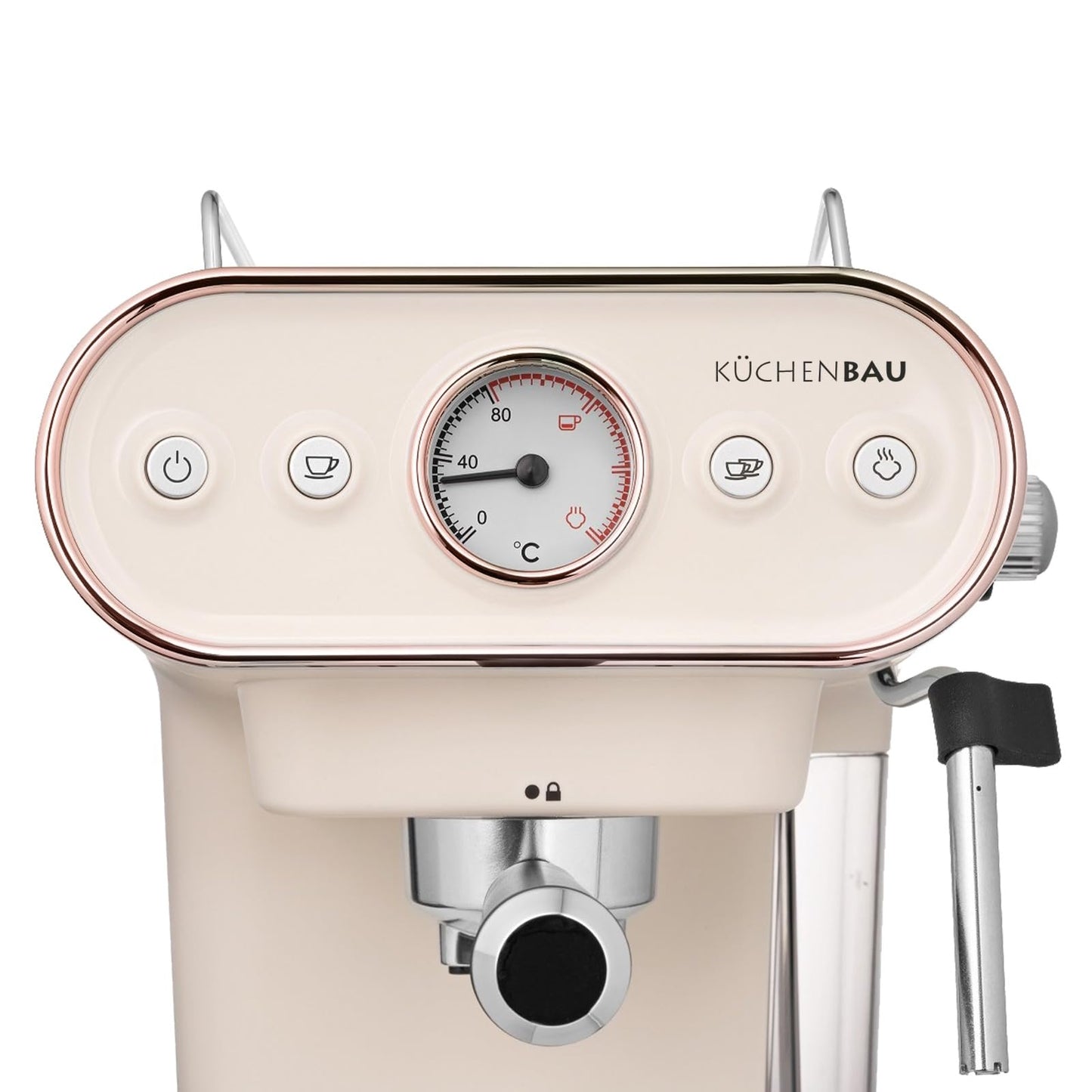 KUCHENBAU Der Espresso Coffee Machine With Frother Steam Wand for Milk (Compatible with Coffee Pods & Coffee Powder)- Make Espresso, Cappuccino, Latte and Mocha