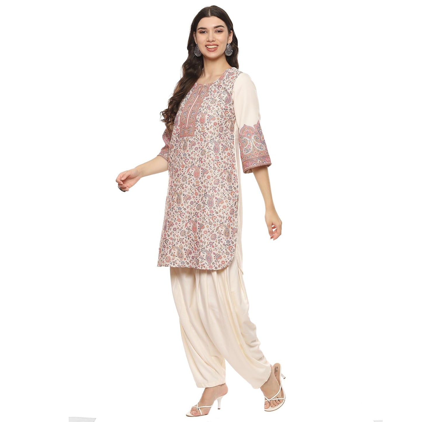 BIBA Women YARNDYED Straight MIX AND MATCH(WINTER W2224_OFF WHITE_42)