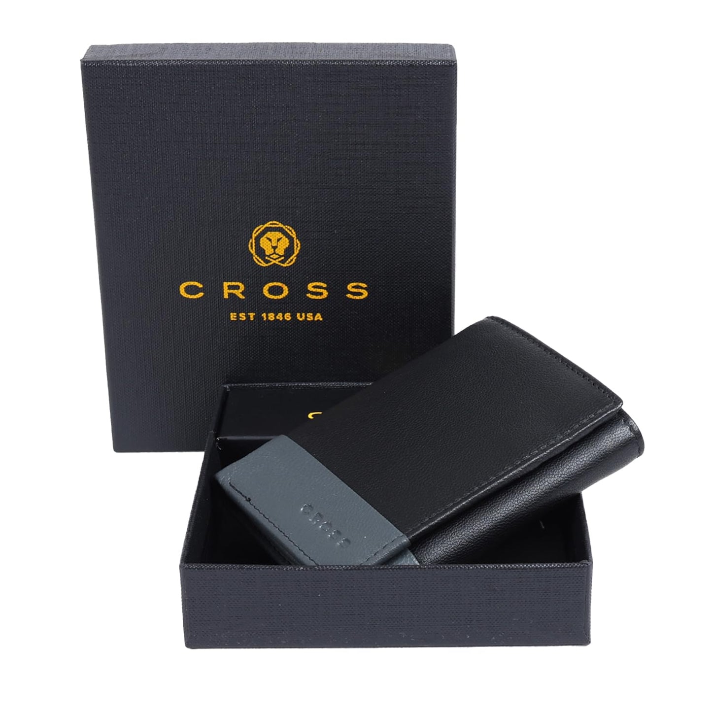 Cross Black Stone Zorzy-Trifold Leather Coin Wallet for Men | 6 Card Slots |2 Slip in Pocket & 1 Full Length Currency Compartments