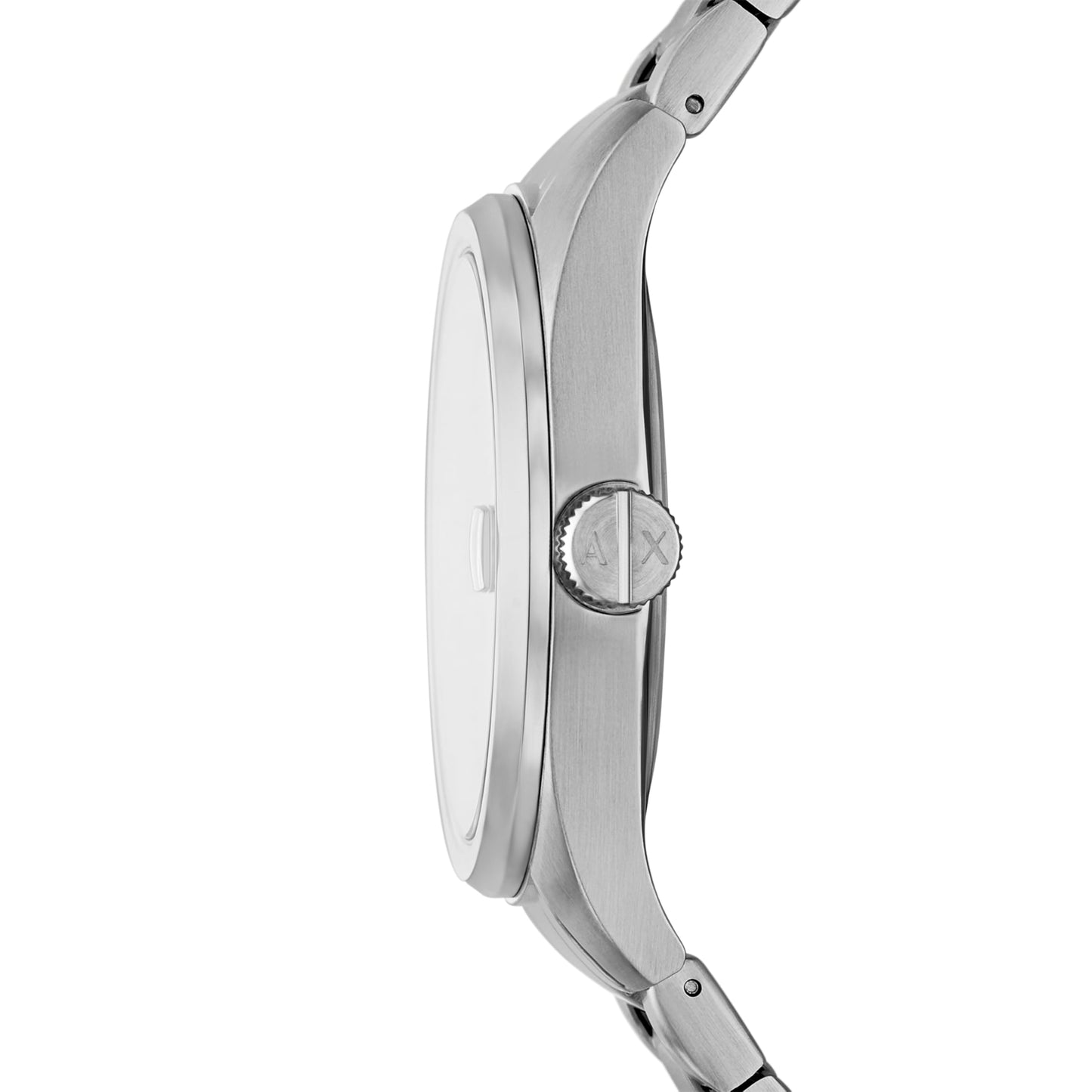 Armani Exchange Stainless Steel Analog Gray Dial Men's Watch-Ax1420, Band Color:Silver