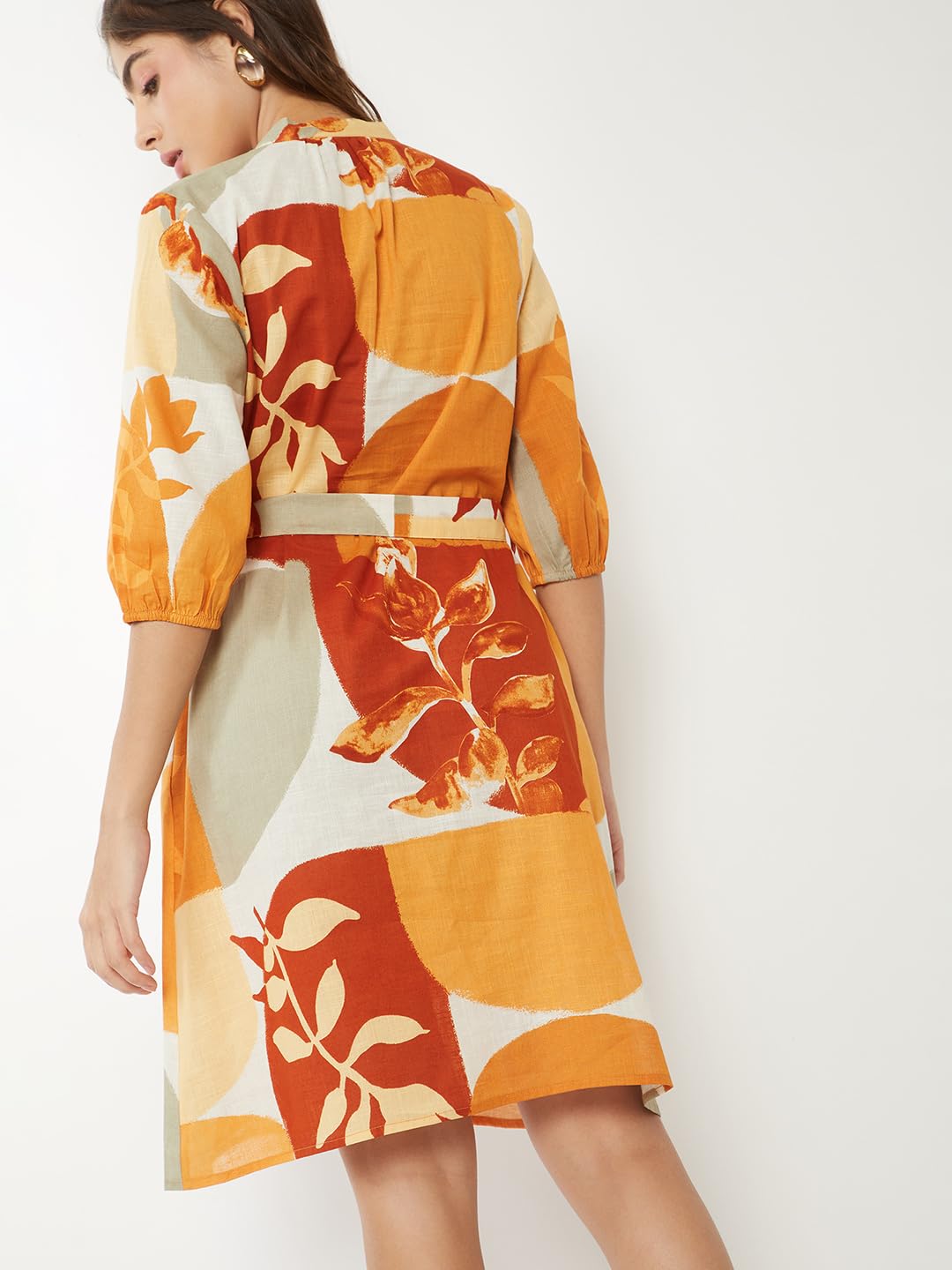 Max Women Floral Print A-line Dress(Multicolour_L)