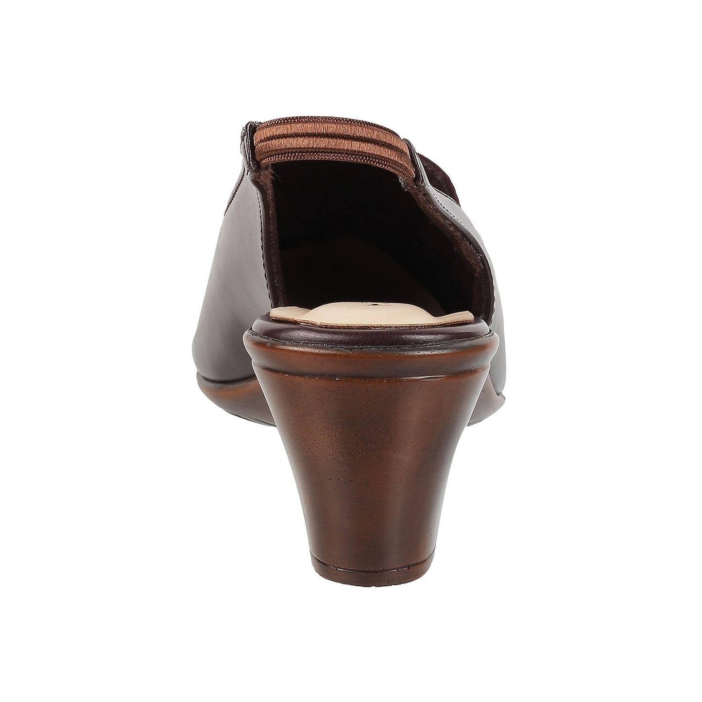 Mochi Women Brown Synthetic Leather Block Heel Shoes UK/6 EU/39 (31-287)