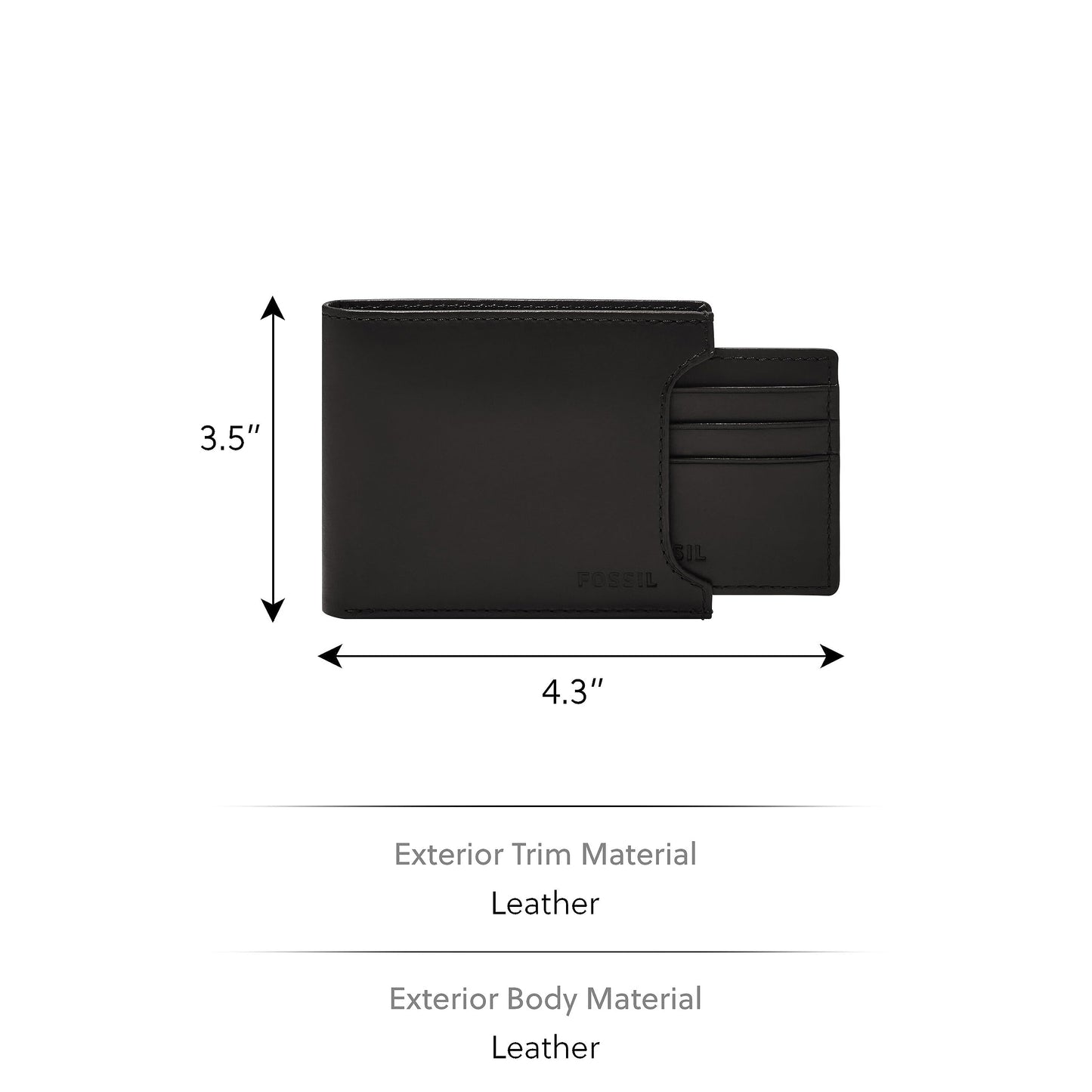 Fossil Men Leather Derrick Black Wallet ML3685001