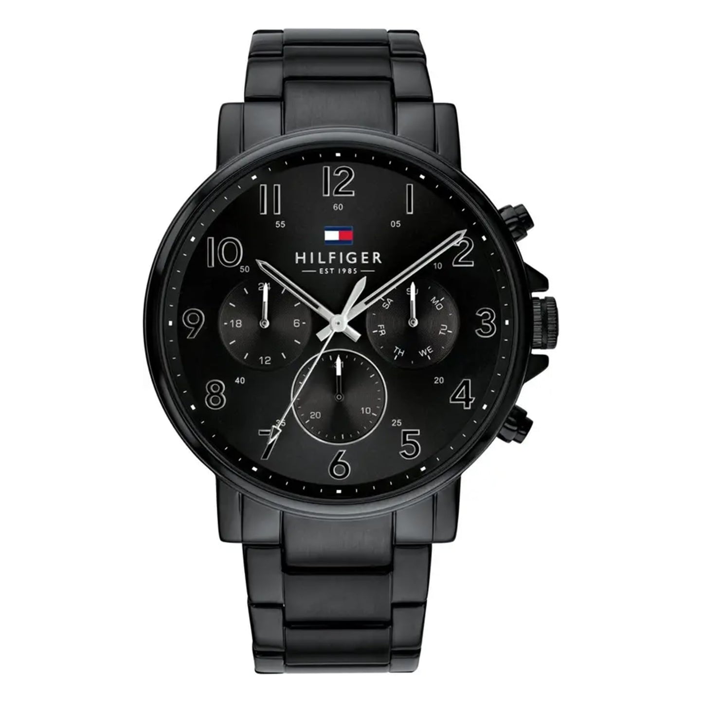 Tommy Hillfiger Quartz Black Dial Black Metal Strap Watch for Men