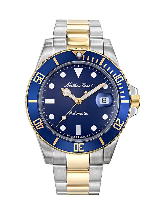Mathey-Tissot Stainless Steel Swiss Made Automatic Vintage Analog Blue Dial Men's Watch - H901Atbbu