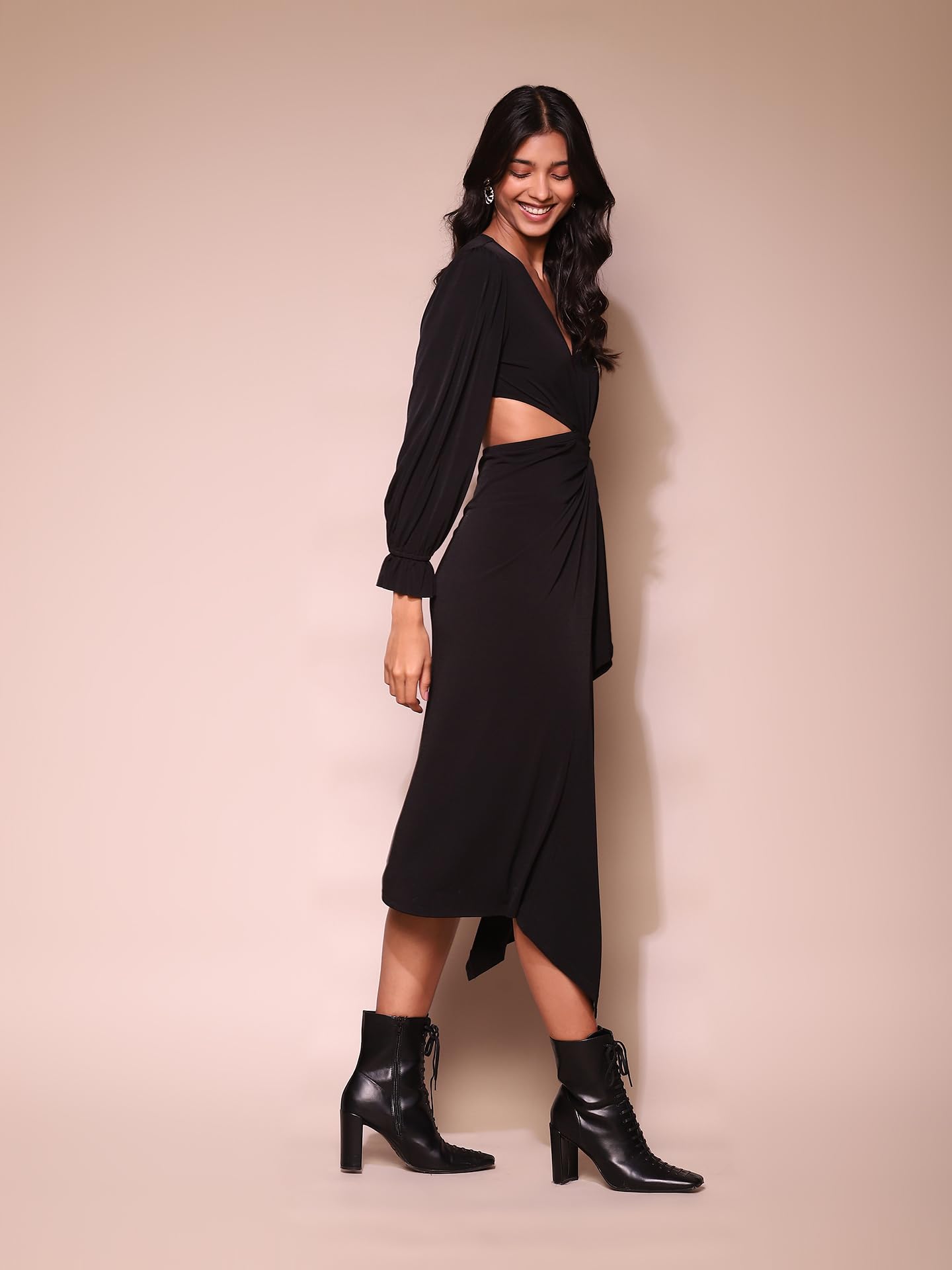 Label RITU KUMAR Black Solid Dress