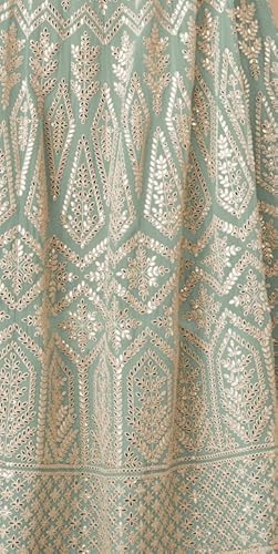 RUDRAPRAYAG Georgette Embroidery Semi Stitched Flared Floor Length Anarkali Gown For Women