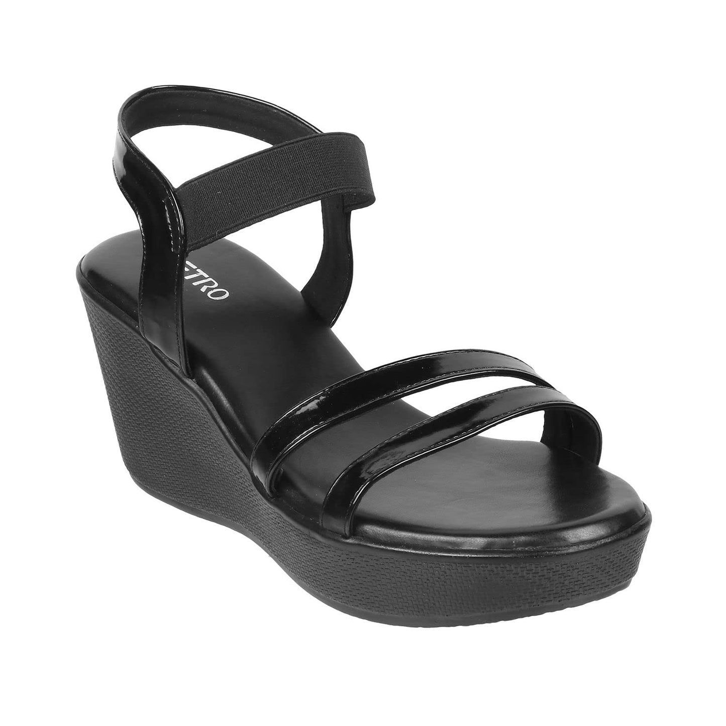 Metro Women Black Wedge Heel Sandal UK/5 EU/38 (34-120)
