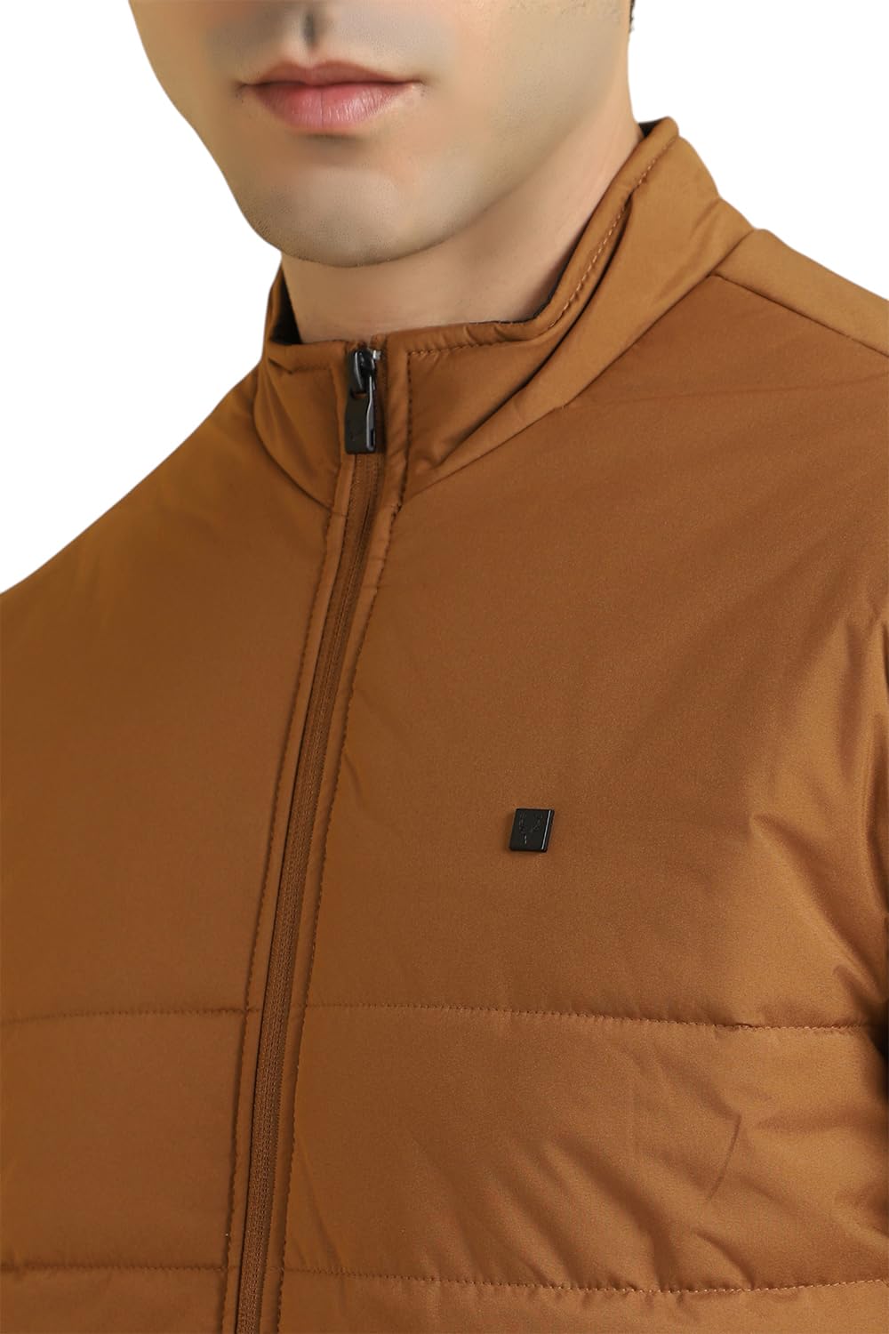 Men Brown Solid Full Sleeves Casual Jacket