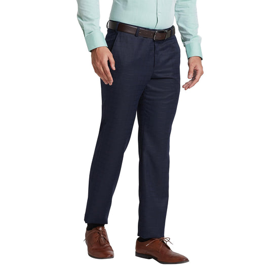 Park Avenue Men's Smart Fit Casual Pants (PMTX07256-B5_Medium Blue