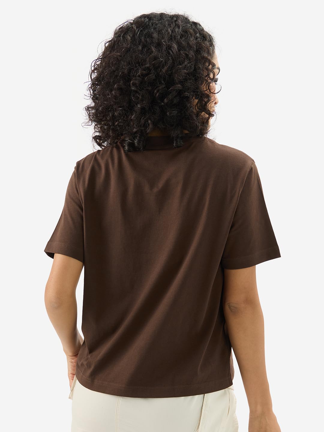 The Souled Store Originals: Kindness is Cool 100% Cotton Women & Girls Short Sleeve Round Crew Neck Brown Graphic Printed Regular Fit T-Shirts