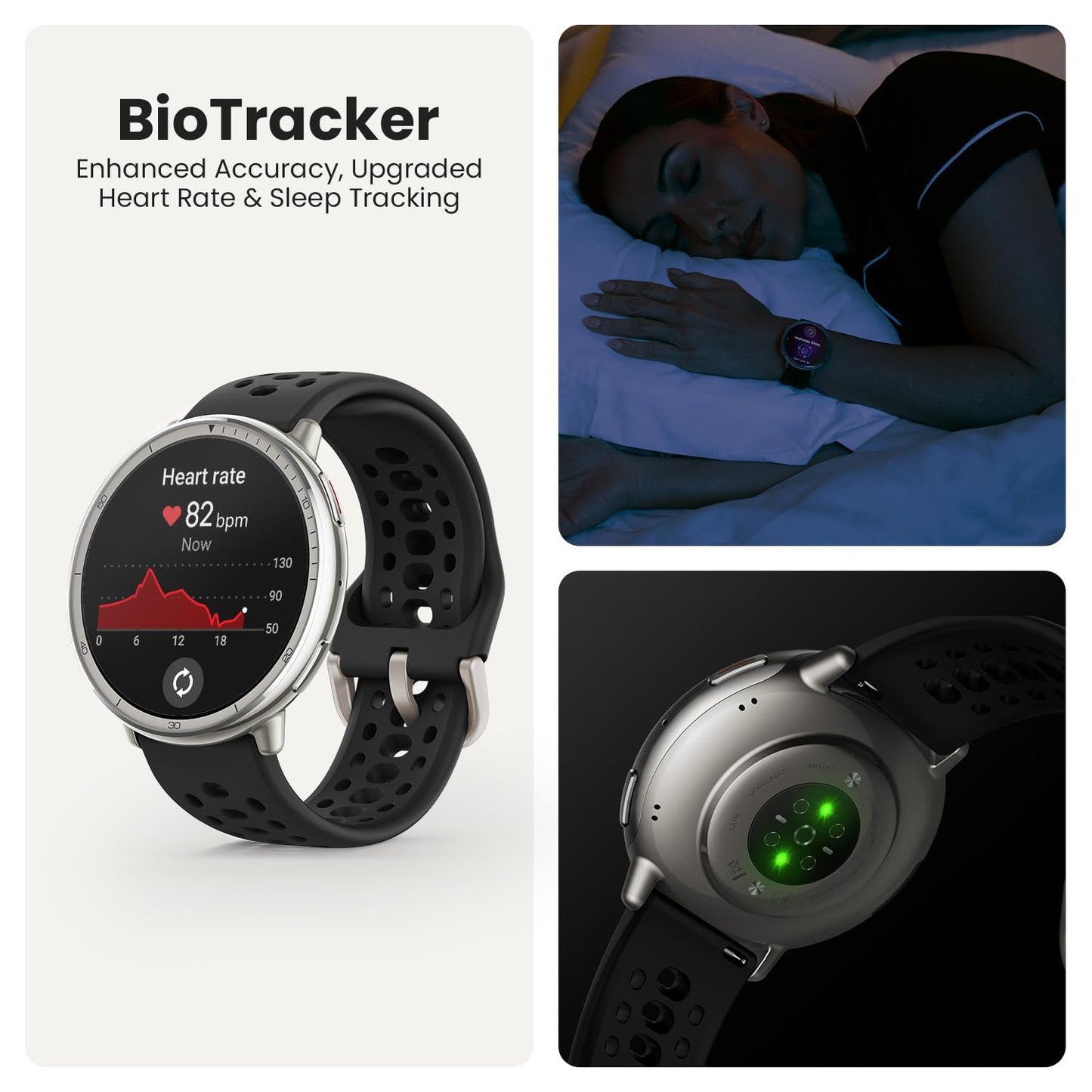 Amazfit Active 2 44mm AMOLED Smart Watch, Built in GPS, 10day Battery, 5ATM Water Resistant, for iOS & Android, Accurate Readings, 2000 Nits Bright, 160+ Sports Mode, Sleep Monitor, Black Silicone