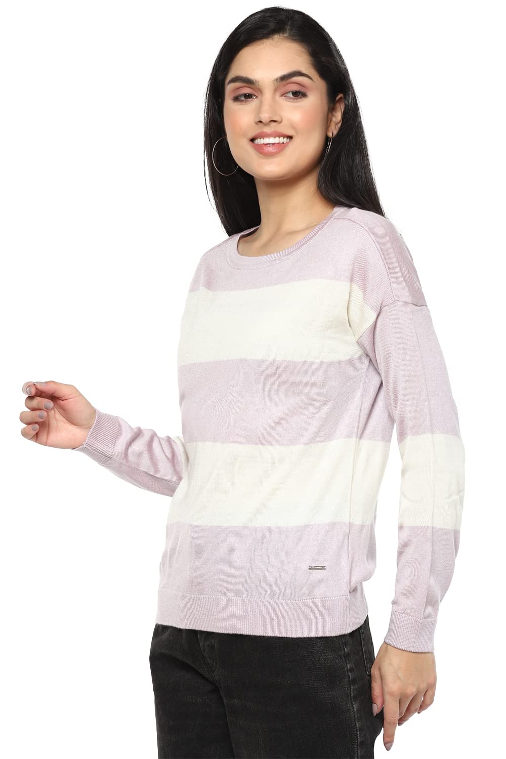 Van Heusen Woman Women's Acrylic Casual Sweater (VWSWURGBX44139_Purple_Small)