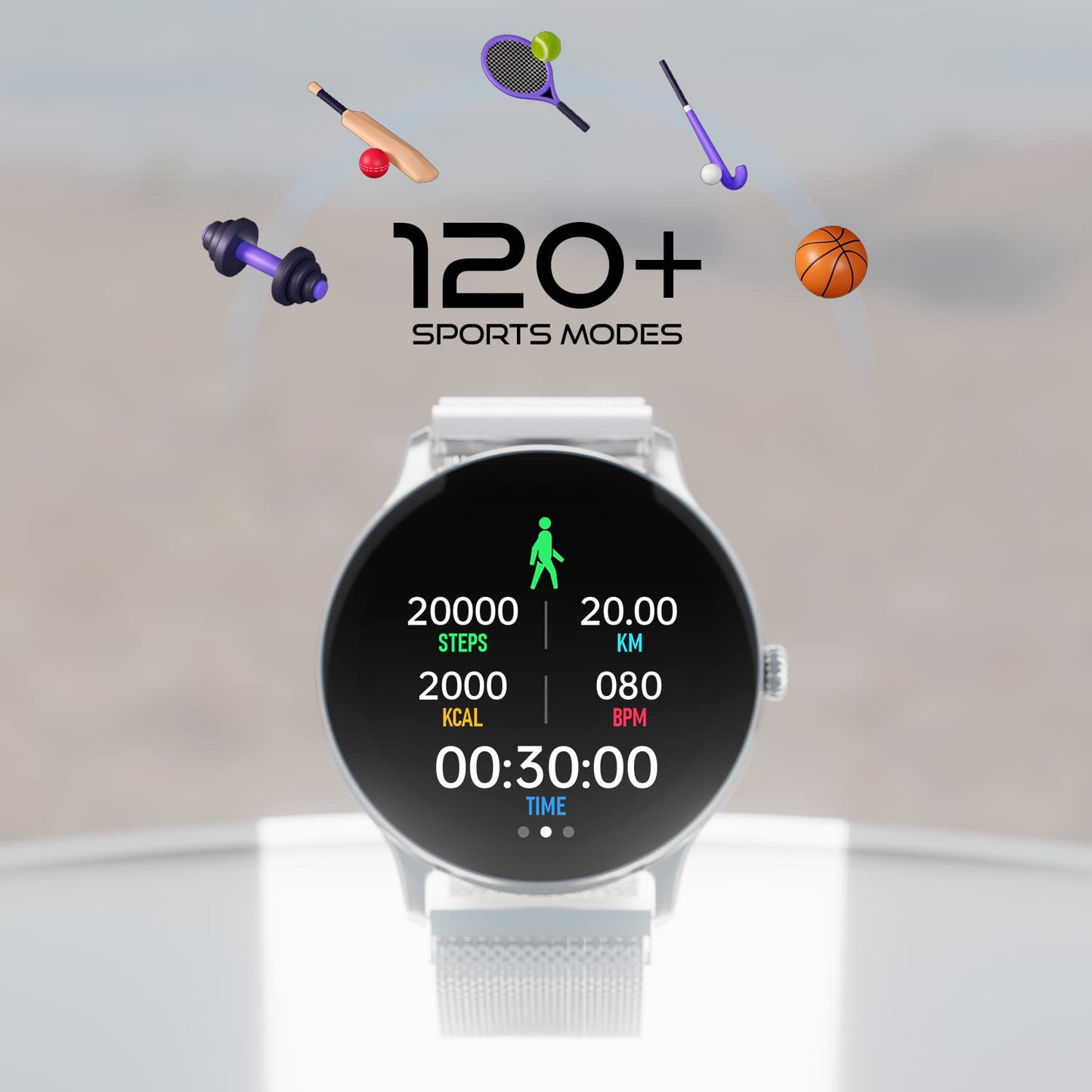 Fire-Boltt Phoenix Ultra Smart Watch 1.39” HD Display, Bluetooth Calling, AI Voice Assistant, 120 Sports Modes, IP67 Waterproof, SpO2 Monitor, Smart Watch for Man & Woman- Silver SS