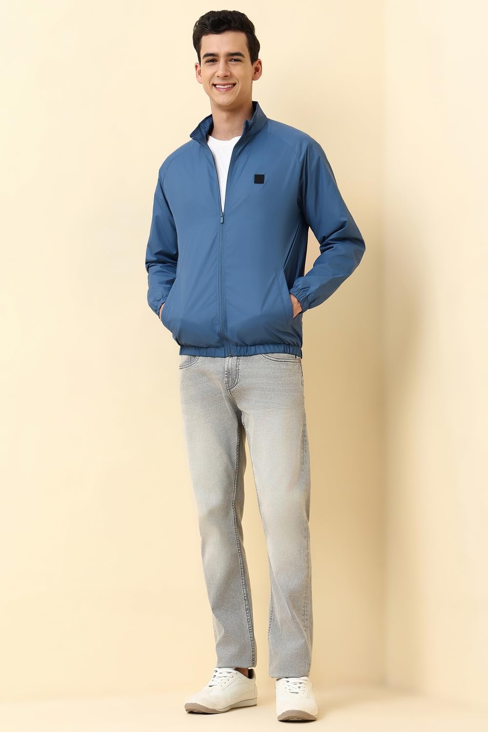 Allen Solly Mens Solid Windcheater Jacket without hood