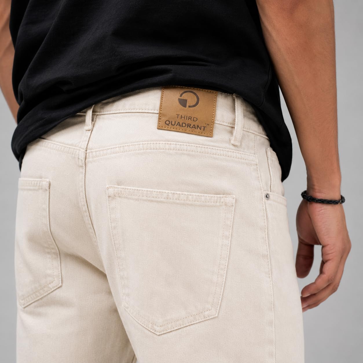 THIRD QUADRANT Men’s Relaxed Fit Non-Stretch Blue Denim Jeans | Classic Straight Leg | Everyday Jeans (in, Numeric, 34, Regular, Ecru)