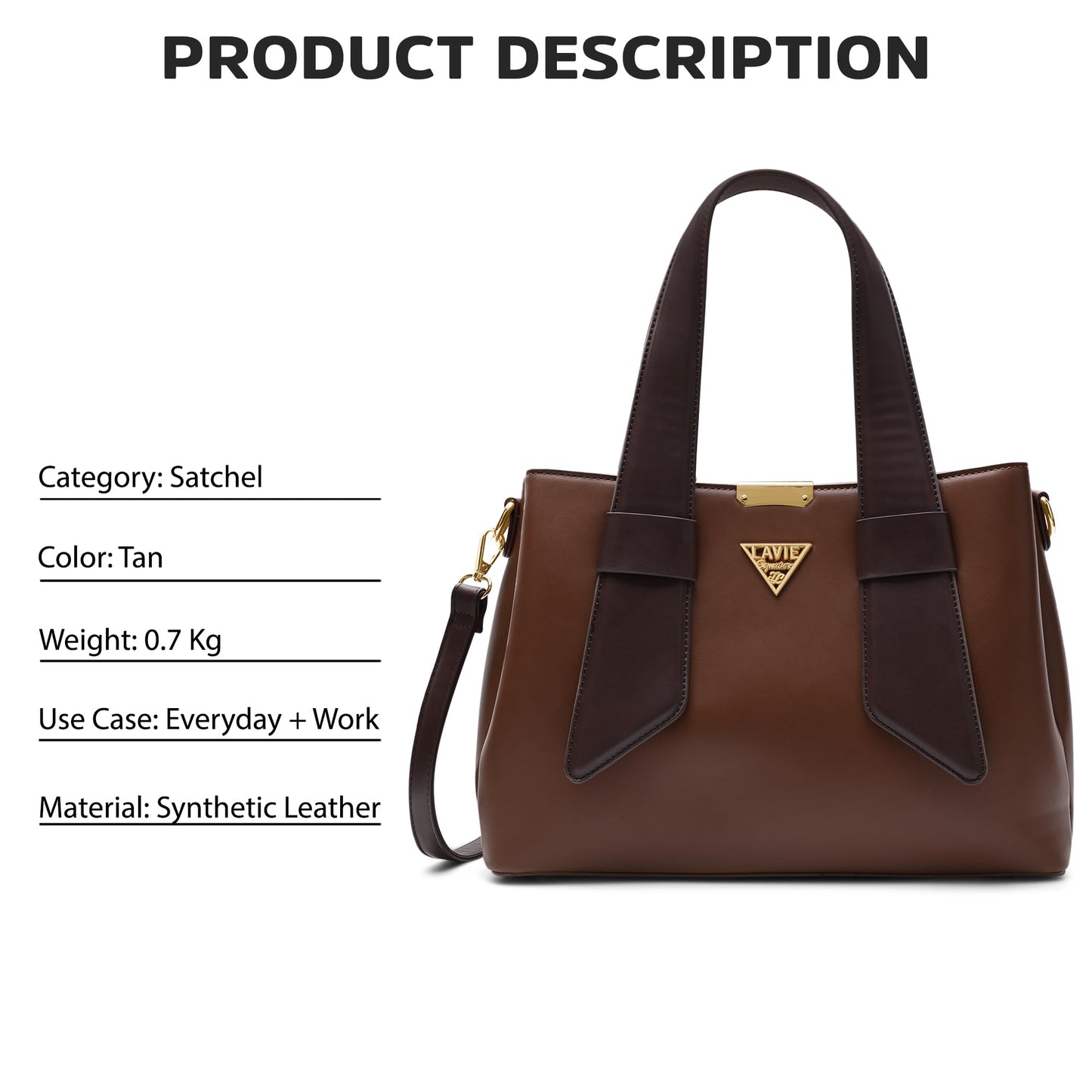 Lavie Signature Women's Nashville 3C Satchel Handbag for Women | Satchel Bag for Work | Ladies purse | Stylish Shoulder Bag | Gift For Women