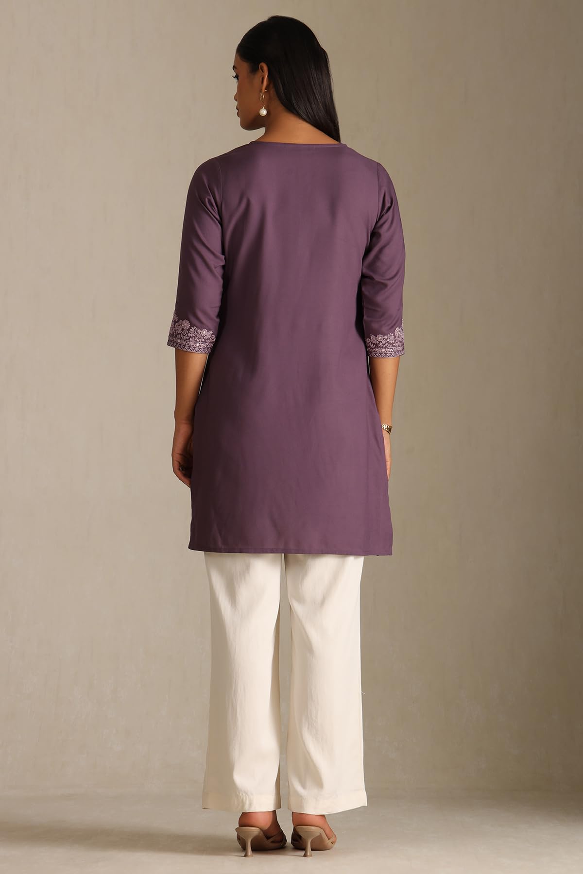 Soch Women's Rayon Embroidered Regular Kurta