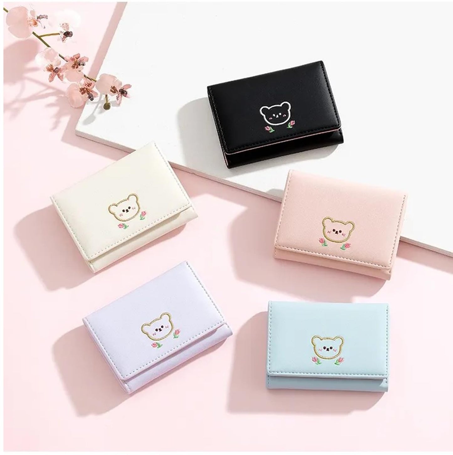 INOVERA (LABEL) Trifold Wallets for Girls, Women - Faux Leather Mini Credit Cards, Cash Holder Wallet - Small Pocket Purse (Purple)