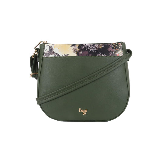 Baggit Women Green Small Size Sling Bag | Ladies Stylish Casual Cross Body Purse Handbag