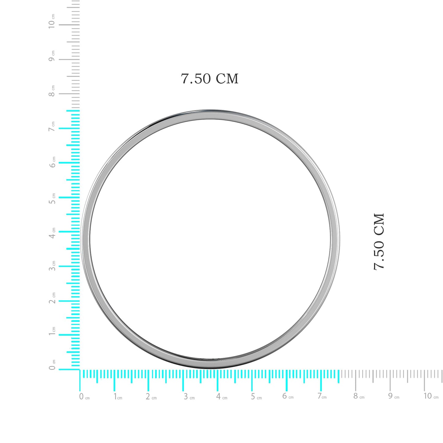 Joyalukkas 925 Purity High Polished Silver Kada/Cuff For Boy And Men (Black Color)