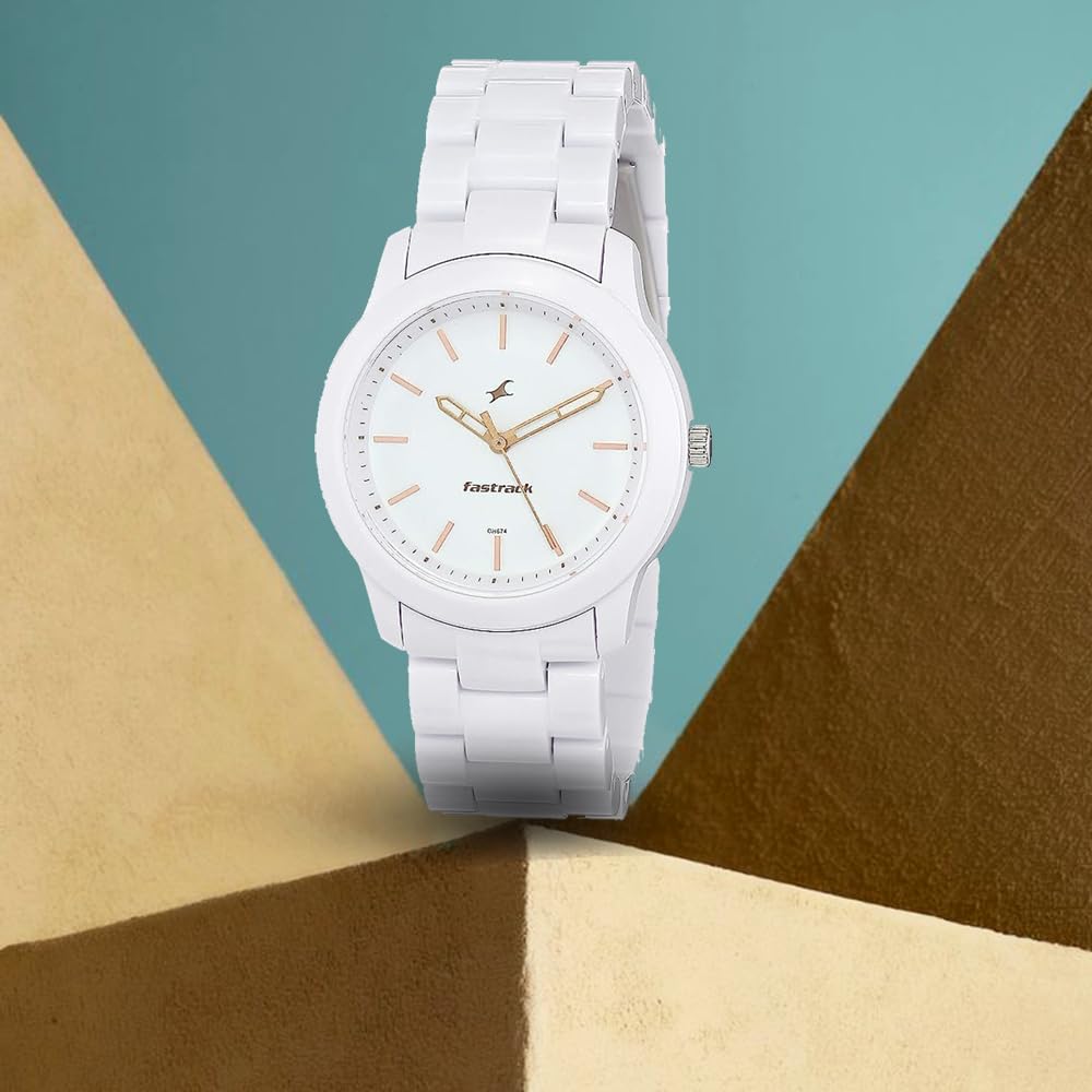 Fastrack Trendies Analog White Dial Women's Watch NM68006PP02/NN68006PP02