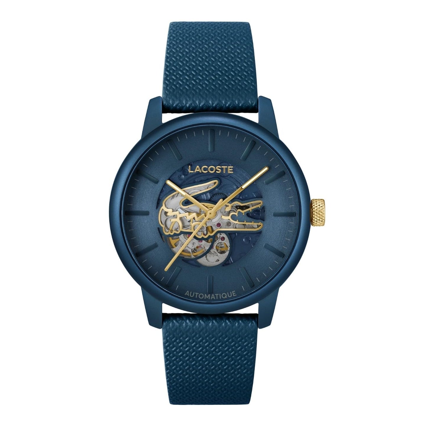 Lacoste Lacoste.12.12 China Auto Blue Round Dial Men's Watch|Blue Leather Material|Multi Color Band - 2011385