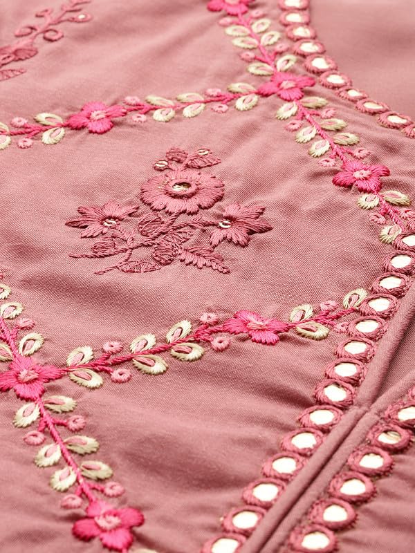 Ahalyaa Women's Silk Blend Kurta Set (GI-AHKUPNDU-COMBO-1135_Mauve