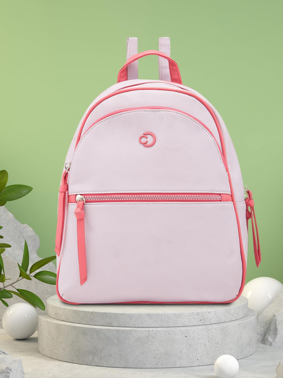 Caprese Mia Fashion Backpack Lilac Chic Dual-Color Backpack with Tassel Keychain, Ideal for College, Travel and Daily use