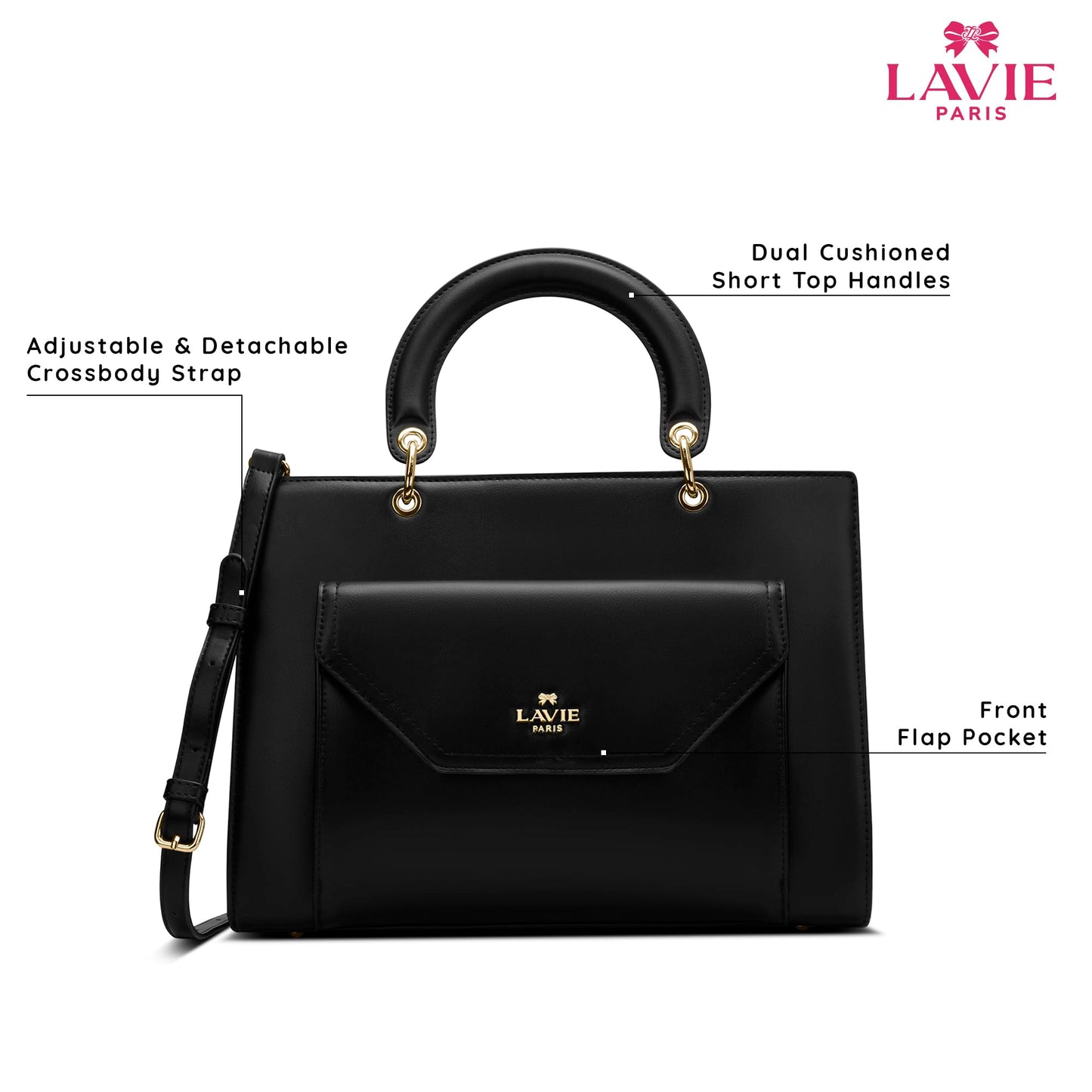LAVIE PARIS Women's Pisa Box Satchel Bag | Satchel Handbag for Work | Ladies Purse | Stylish Shoulder Bag | Gift for Women