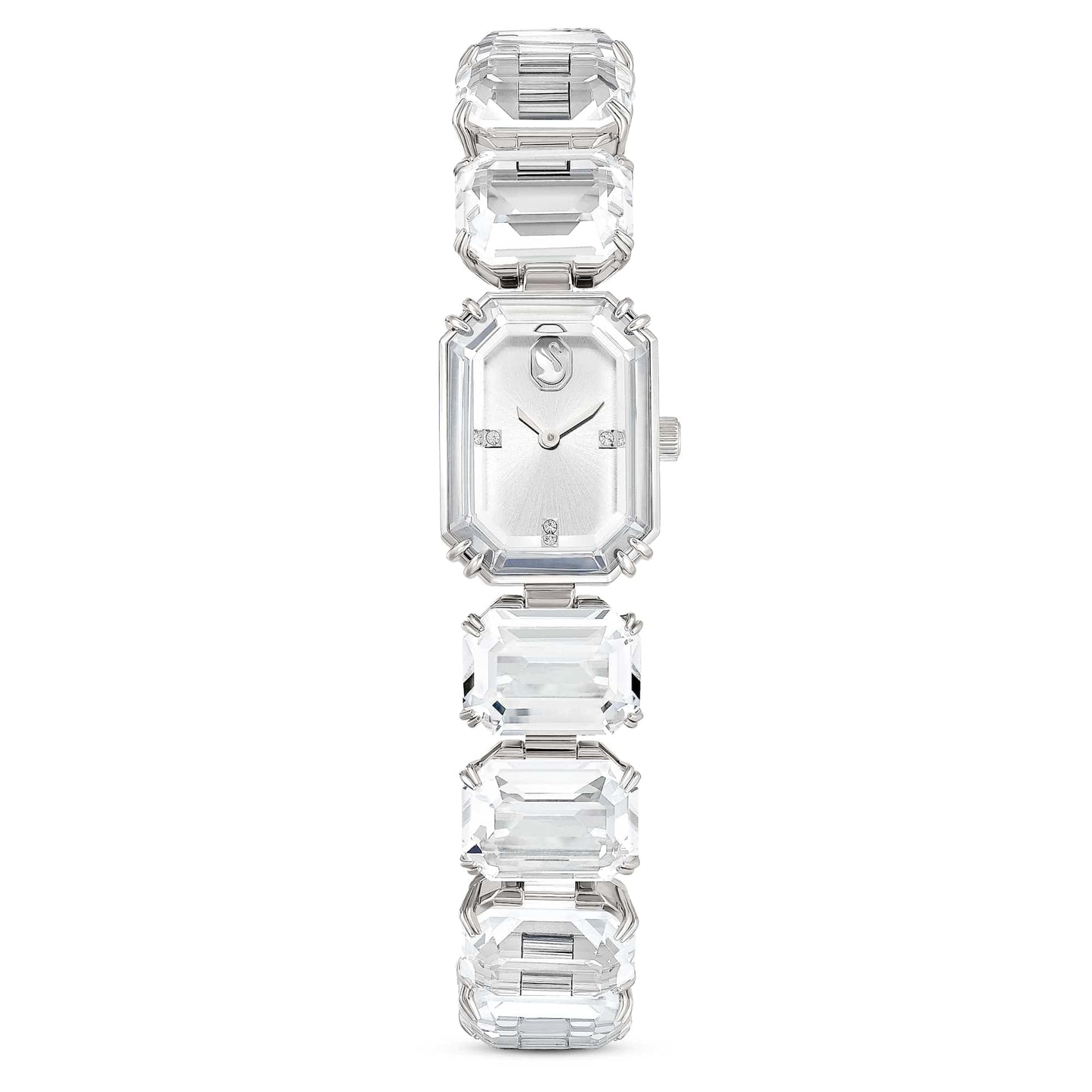 Swarovski Stainless Steel Analog White Dial Women's Silver Band Watch-5621173
