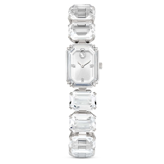 Swarovski Stainless Steel Analog White Dial Women's Silver Band Watch-5621173