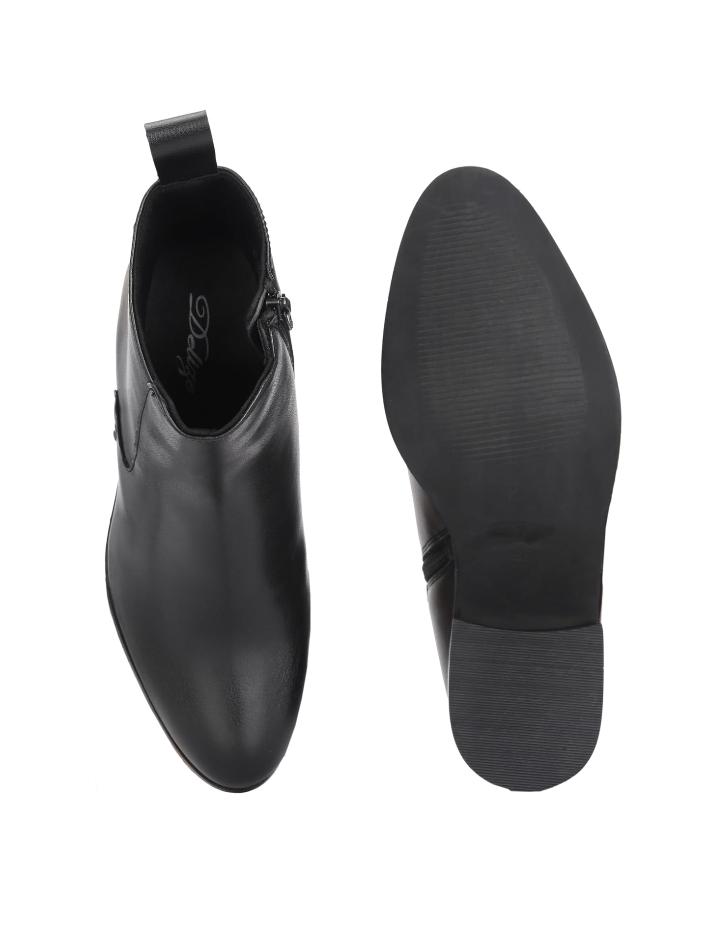 Delize Black women mid heel ankle boots 67241-36