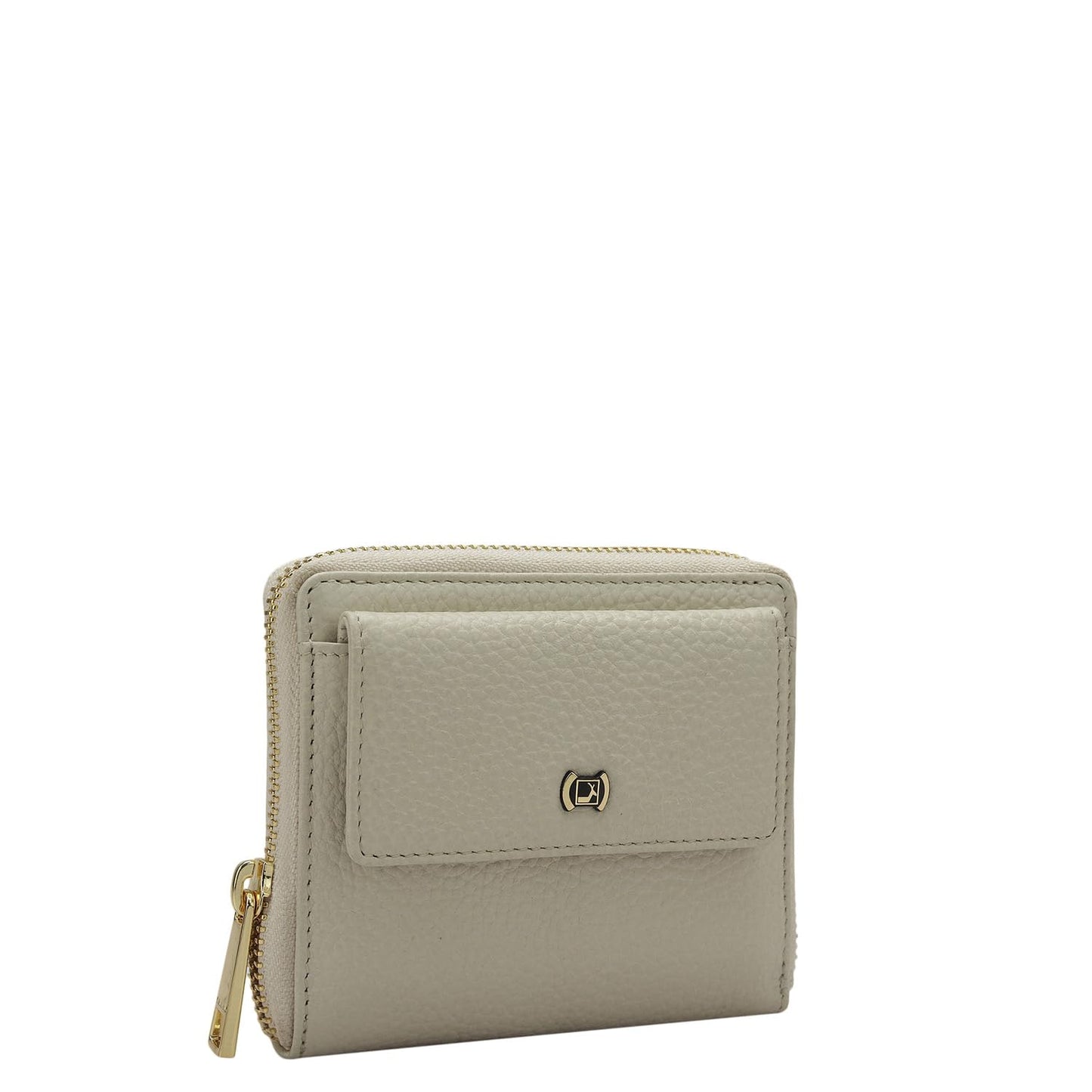 Da Milano Small Leather Wallet for Women – Butter – Genuine Leather Zipper Wallet with Card Slots, Compartments & Pockets