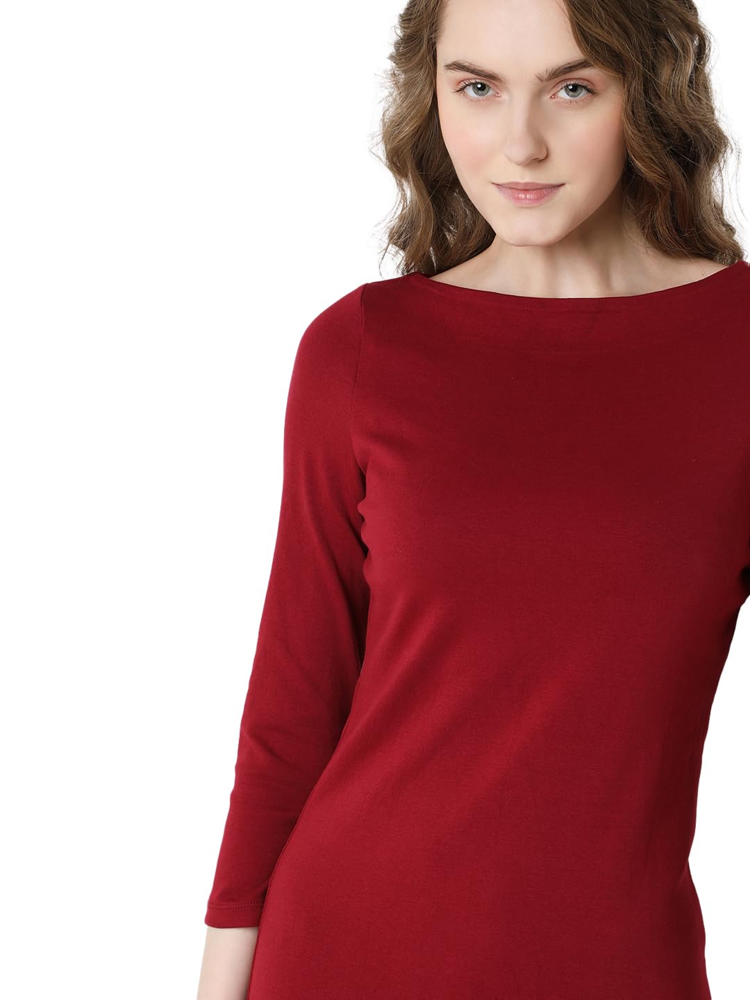 VERO MODA Women's Cotton Bodycon Midi Dress (9007044-Rumba Red_Rumba