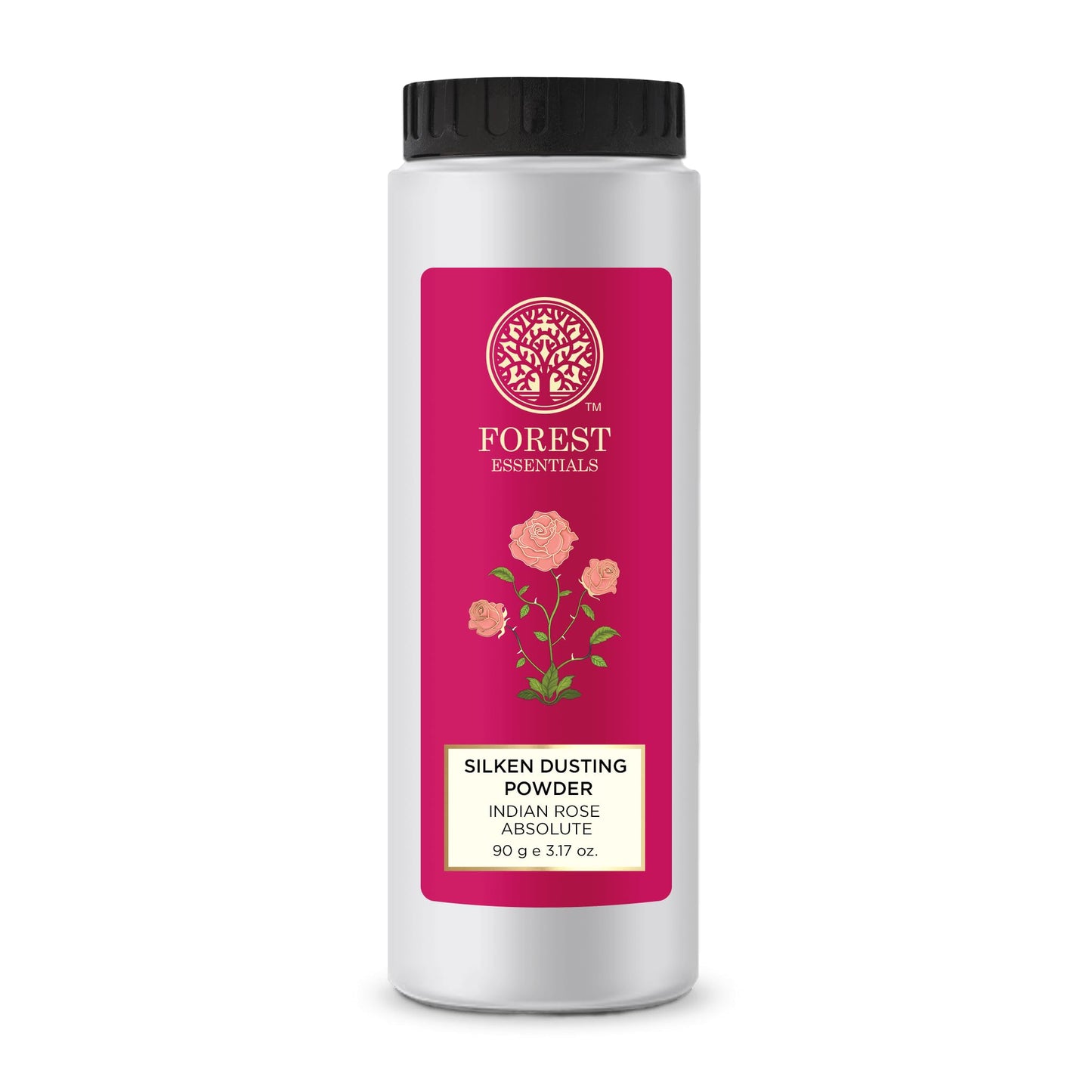 Forest Essentials Silken Dusting Powder Indian Rose Absolute|Natural Talc Free Powder With Rose Essential Oil|Highly Absorbent & Refreshing,1 Count