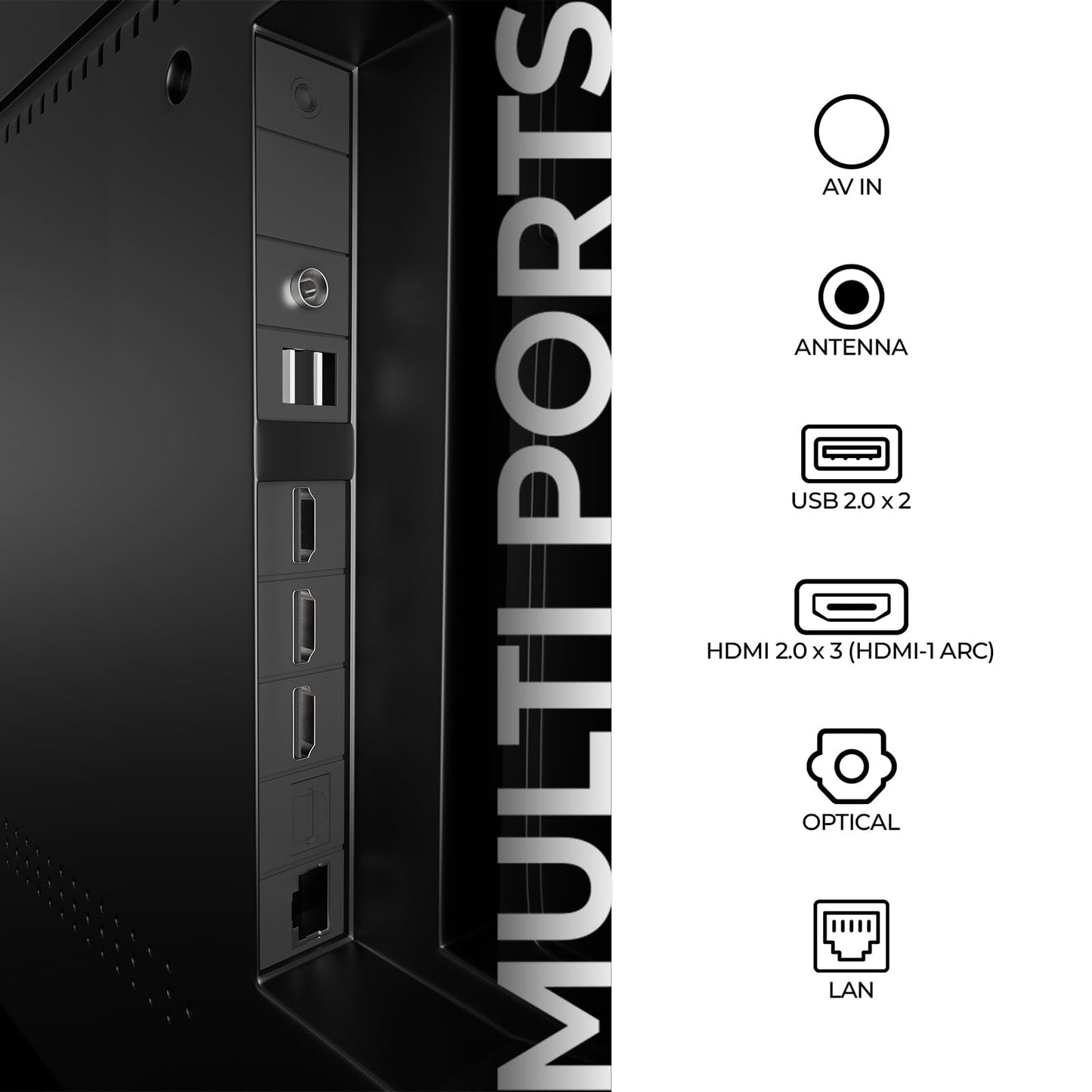 Wobble 109 cm (43 inches) UD Series 4K Ultra HD Smart LED Google TV WB43GTAW9602UDFL (Black)