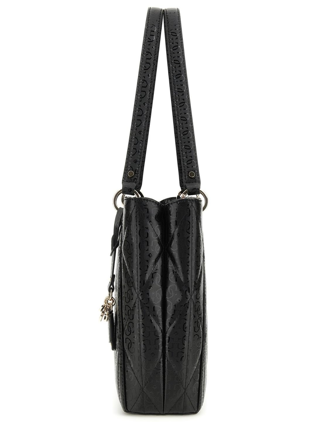 GUESS Black Quilted Aldina Noel Tote Bag