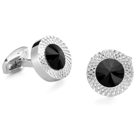 Peora Black Two Tone Cufflinks Set Stylish Wedding Business Accessories for Men & Boys - Valentines Gift for Him
