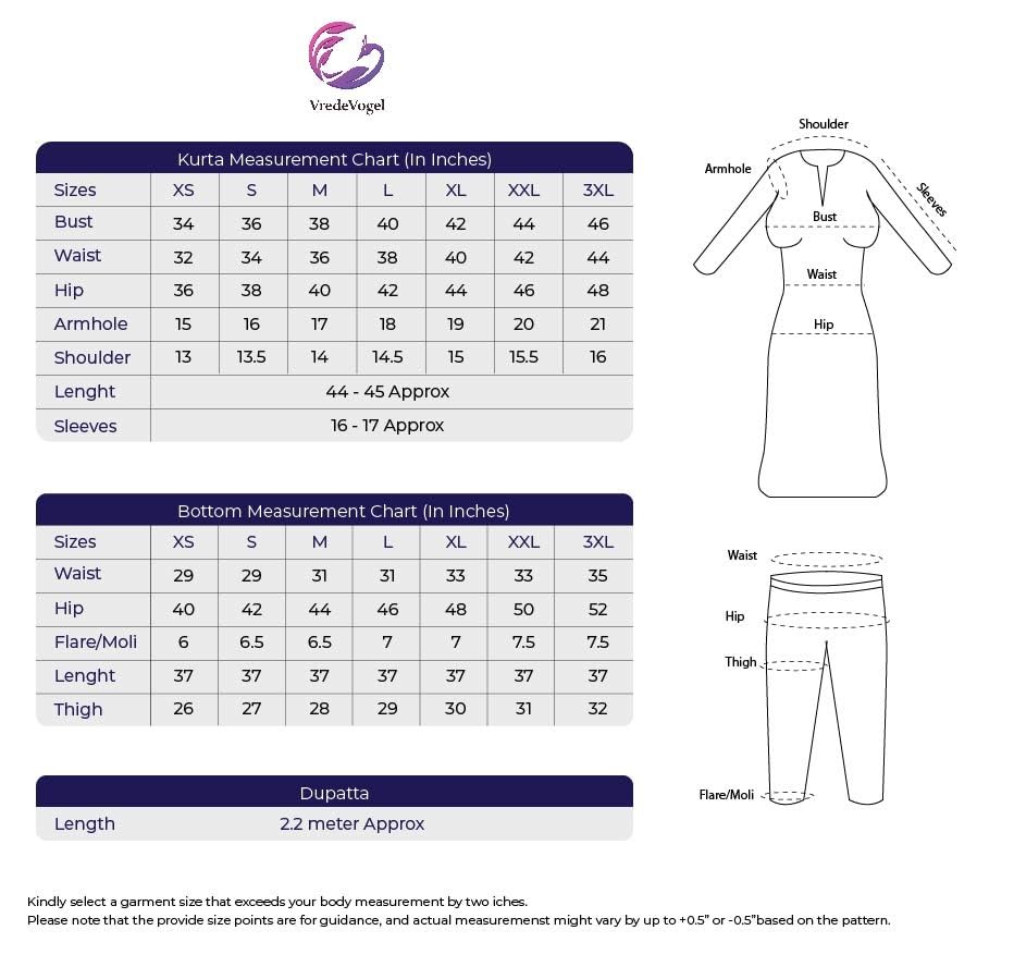 VredeVogel Women's Embroidered Floral Cotton Silk Blend Kurta Pant and Dupatta Set (Mustard_X-Large)