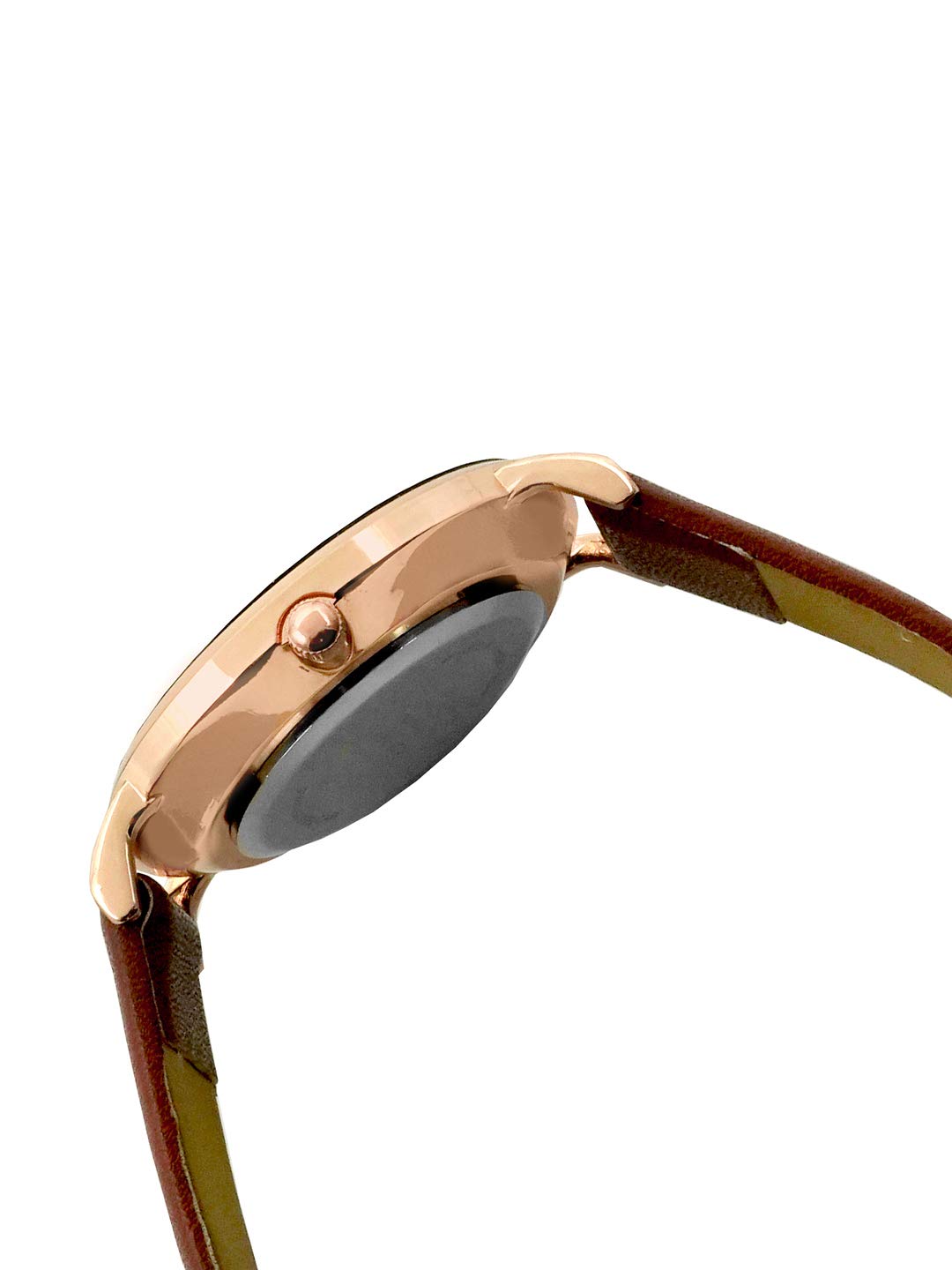 Joker & Witch Leather After Dusk Analogue Watch Bracelet Stack For Women, Black Dial, Brown Band