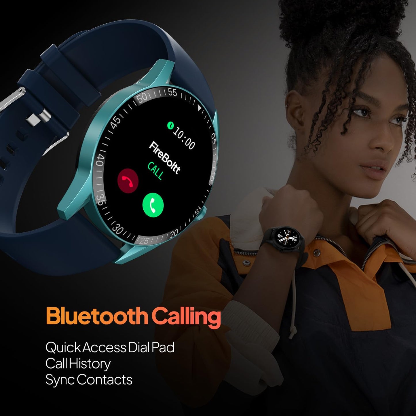 Fire-Boltt Talk Bluetooth Calling Smartwatch, 1.39" TFT Display with Dual Button, Hands On Voice Assistance, 120 Sports Modes, in Built Mic & Speaker (Talk, Blue)