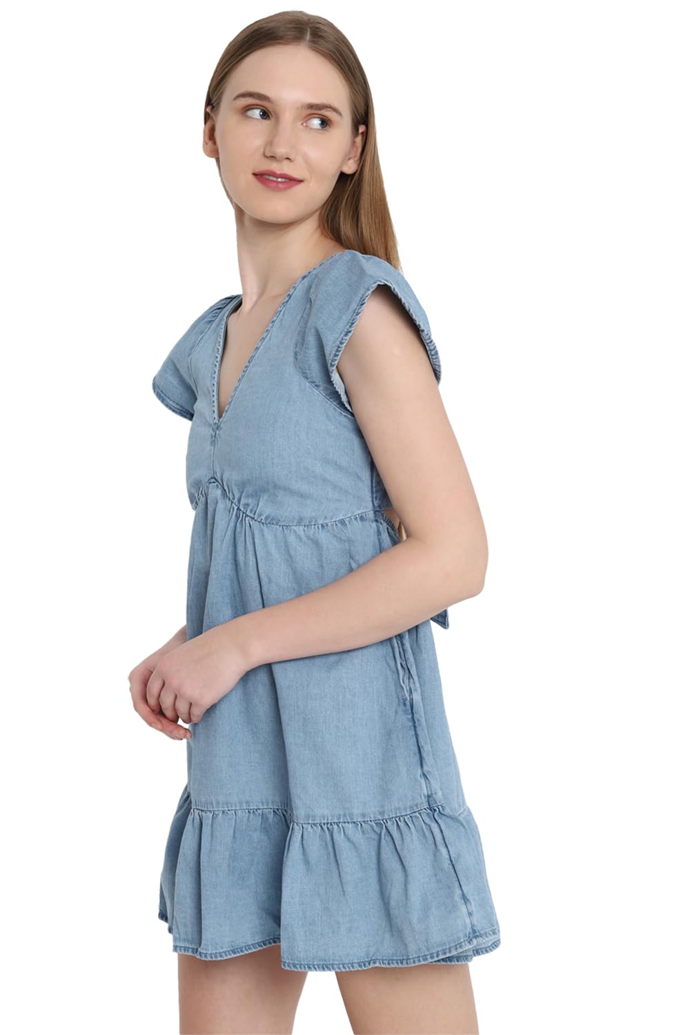 American Eagle Women's Cotton A-Line Mini Dress (WEA0396922523_Blue