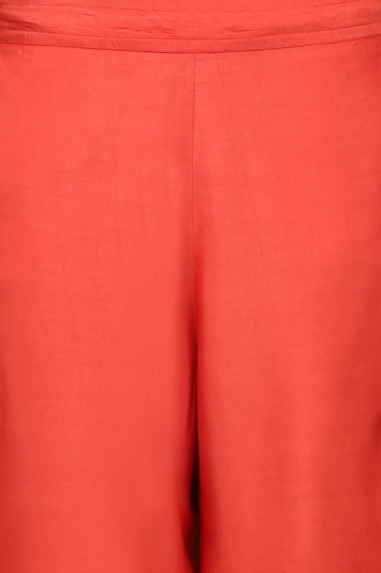 W for Woman Crimson Red Bold Floral Printed Organza Flared Kurta, Pants and Dupatta Set (Size: S)-WS12238-125263